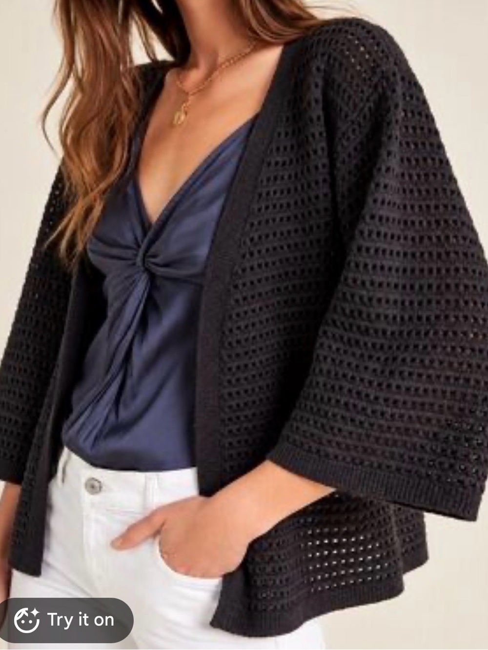 Anthropologie Akemi + Kin charcoal colored open front cardigan,3/4 sleeve,OS